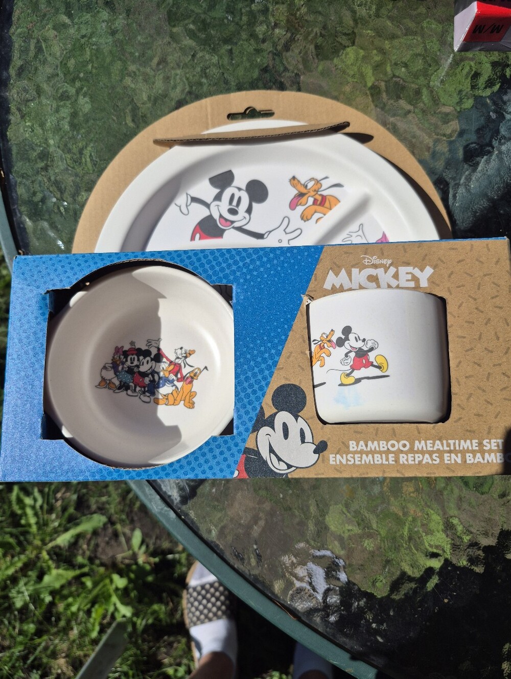 Disney Mickey Bamboo Mealtime Set - White with Multicolor Characters